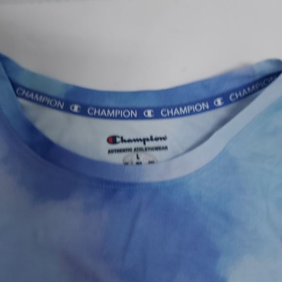 New Blue Dyed Champion Double Dry Muscle T-shirt Size Large - Picture 2 of 6